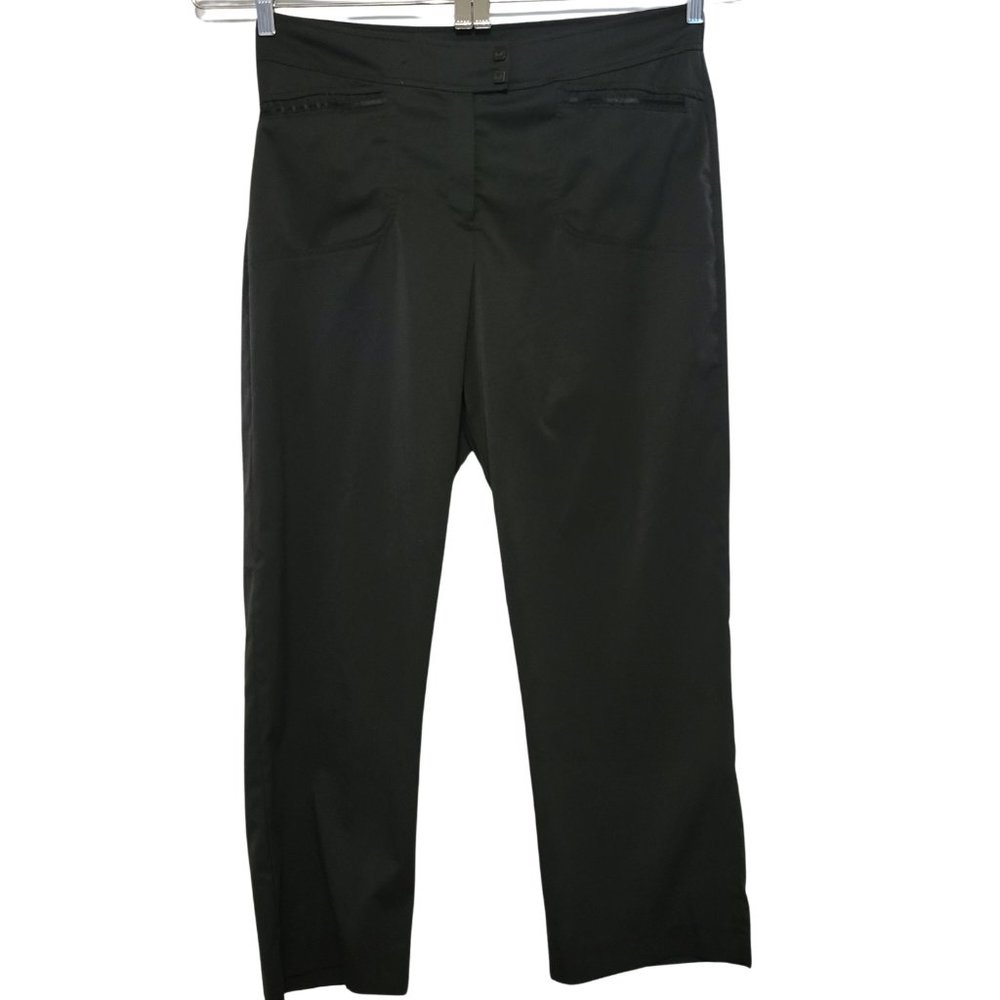 Tail Women's Black Straight Leg Golf Pants Sz 14 Stretch Micro Zipper Pocket
